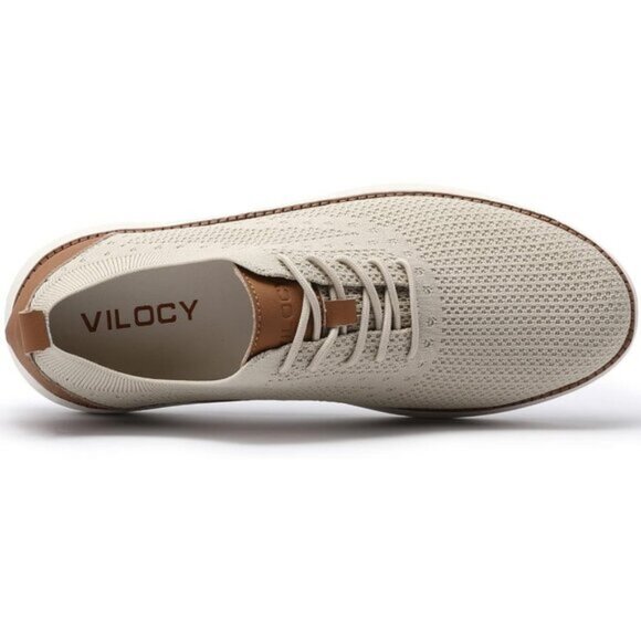 🆕VILOCY Men's Beige Casual Dress Oxfords Business Mesh Breathable Sneakers - Picture 7 of 10